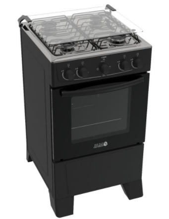 COCINA A GAS JAM COMBI 4H CON HORNO ELECTRICO NEGRO