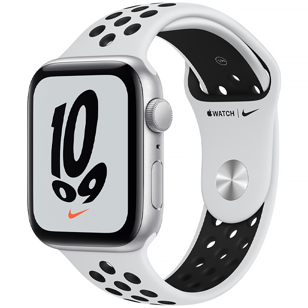 Apple Watch Nike Series SE 44 mm A2352 MYYH2LL / A GPS - Silver / Pure Platinum / Black Nike
