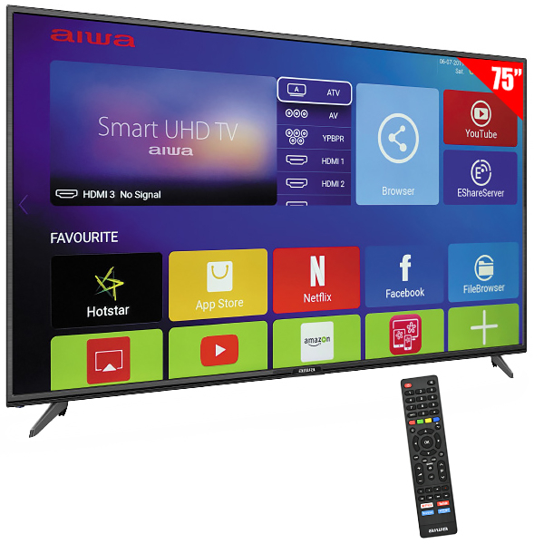 Smart TV LED 75&quot; Aiwa AW75B4K 4K Ultra HD HDMI / USB / Puerto Ethernet con Conversor Digital